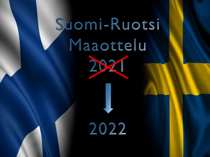 Suomi-Ruotsi maaottelu peruuntuu vuodelta 2021
